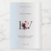 Étiquette Pour Bocaux Moderne Elegant Silver Monogramme Floral Rose Beau (Étiquettes simples)