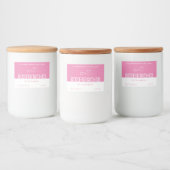 Étiquette Pour Bocaux Moderne élégant Simple clair rose blanc bougie & (Bouteilles)