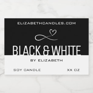 Étiquette Pour Bocaux Moderne élégant Simple Noir Blanc Candle &