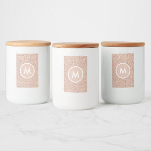 Étiquette Pour Bocaux Monogramme beige tendance avec Boho en terre cuite