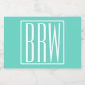 Étiquette Pour Bocaux Monogramme Initiales 3 Moderne Gras | Blanc Sur Aq (Étiquettes simples)