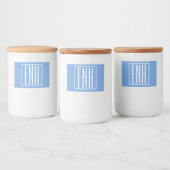 Étiquette Pour Bocaux Monogramme Initiales 3 Moderne Gras | Bleu Clair (Bouteilles)
