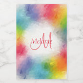 Étiquette Pour Bocaux Monogramme Modèle Jaune Orange Bleu Vert Rose (Étiquettes simples)