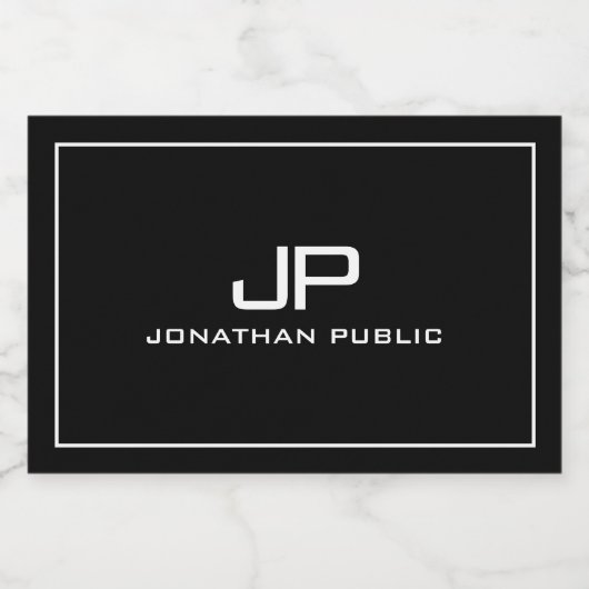 Étiquette Pour Bocaux Monogramme Modèle simple et élégant personnalisé (Étiquettes simples)