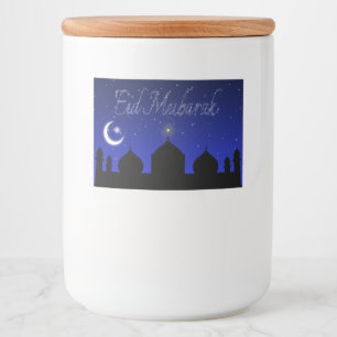 Étiquette Pour Bocaux Mosquée des étoiles de nuit de l'Aïd Moubarak