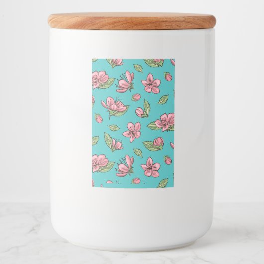 Étiquette Pour Bocaux Motif de fleurs (Devant)