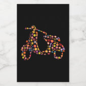 Étiquette Pour Bocaux Motif de fleurs de scooter moteur (Étiquettes simples)