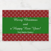 Étiquette Pour Bocaux Motif de flocons rouges et blancs (Étiquettes simples)