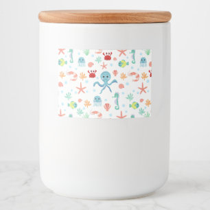 Étiquette Pour Bocaux Motif du monde marin