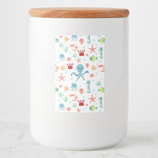 Étiquette Pour Bocaux Motif du monde marin (Devant)