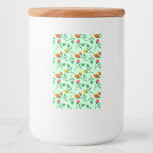 Étiquette Pour Bocaux Motif floral avec fleurs roses colorées