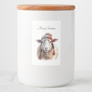 Étiquette Pour Bocaux Moutons de Noël, personnalisable
