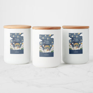 Étiquette Pour Bocaux Nativité noire africaine Noël