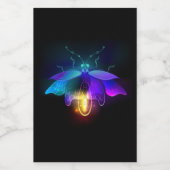 Étiquette Pour Bocaux Neon Firefly sur noir (Étiquettes simples)