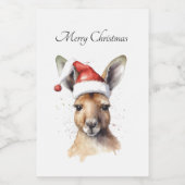 Étiquette Pour Bocaux Noël Kangaroo, personnalisable (Étiquettes simples)