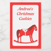 Étiquette Pour Bocaux Noël scandinave Cheval Rocse Custom (Étiquettes simples)