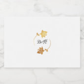 Étiquette Pour Bocaux Noir Blanc Initiales Or Floral Wreath Cadeau (Étiquettes simples)