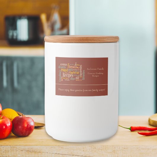 Étiquette Pour Bocaux Nom de famille Burnt Umber Recette Dire Cadeau