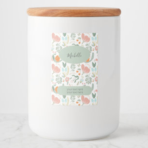Étiquette Pour Bocaux Nom de motif floral et texte personnalisés