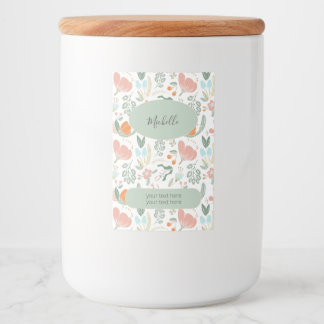 Étiquette Pour Bocaux Nom de motif floral et texte personnalisés