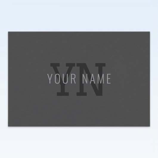 Étiquette Pour Bocaux Nom monographique moderne gris foncé (ou autre tex