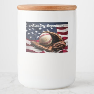 Étiquette Pour Bocaux Nom personnalisé American Baseball