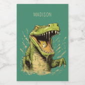 Étiquette Pour Bocaux Nom personnalisé Crocodile (Étiquettes simples)