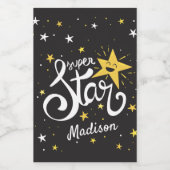 Étiquette Pour Bocaux Nom personnalisé Superstar (Étiquettes simples)