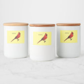 Étiquette Pour Bocaux Northern cardinal bird cartoon illustration (Bouteilles)