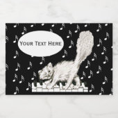 Étiquette Pour Bocaux Notes musicales pour une chanson sur le chat blanc (Étiquettes simples)