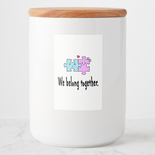 Étiquette Pour Bocaux Nous sommes faits l'un pour l'autre (Devant)