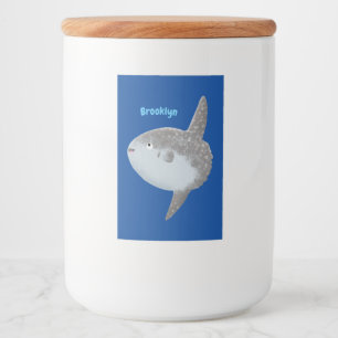 Étiquette Pour Bocaux Oiseau de mer mola mola mignonne caricature