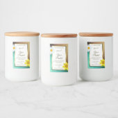 Étiquette Pour Bocaux Or floral et Parties scintillant Turquoise Étiquet (Bouteilles)