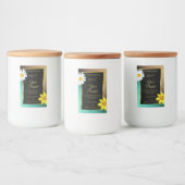 Étiquette Pour Bocaux Or floral et Parties scintillant Turquoise Noir Ét (Bouteilles)