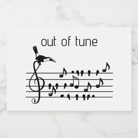 Étiquette Pour Bocaux Out of Tune, toucan rejoignant les oiseaux chanteu (Étiquettes simples)