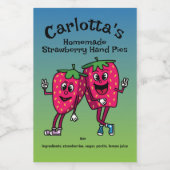 Étiquette Pour Bocaux Pals de fraises Drôle Cartoon Pie de confiture et (Étiquettes simples)