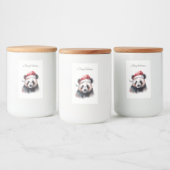 Étiquette Pour Bocaux Panda de Noël, personnalisable (Bouteilles)