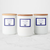 Étiquette Pour Bocaux Panier à fleurs rustique bleu blanc modifiable (Bouteilles)