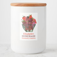 Panier de fraises à l'aquarelle Confiture maison p