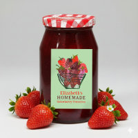Panier de fraises à l'aquarelle Confiture maison p
