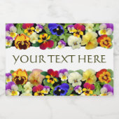 Étiquette Pour Bocaux Pansies colorées (Étiquettes simples)