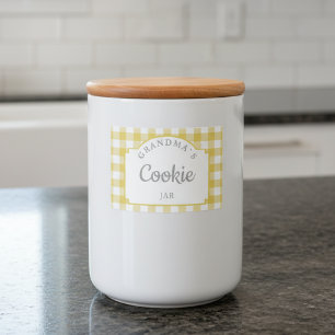 Étiquette Pour Bocaux Panthère En vichy jaune