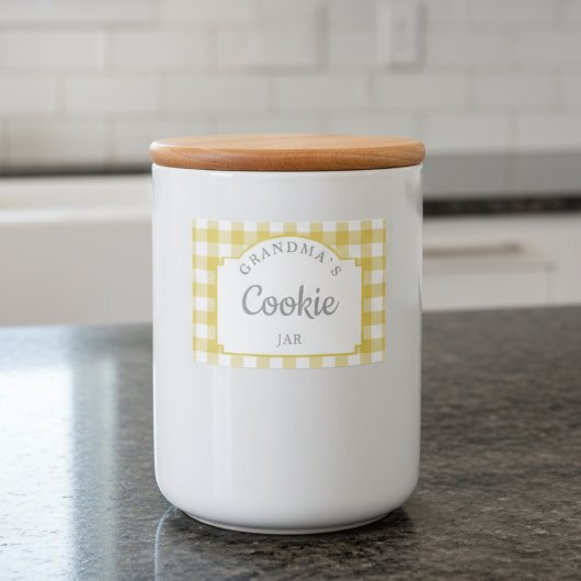 Étiquette Pour Bocaux Panthère En vichy jaune