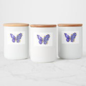 Étiquette Pour Bocaux Papillon saphir à fleurs (Bouteilles)