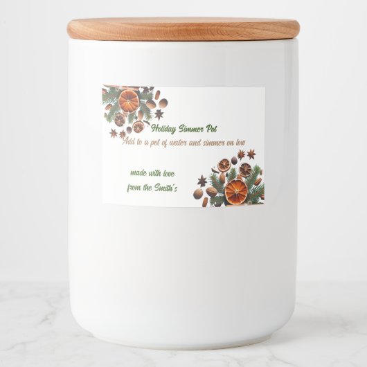 Étiquette Pour Bocaux Parfums de pot de fêtes (Devant)