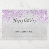 Étiquette Pour Bocaux Parties scintillant d'argent d'anniversaire violet (Étiquettes simples)