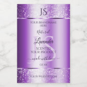 Étiquette Pour Bocaux Parties scintillant douce violet moderne Monogramm (Étiquettes simples)