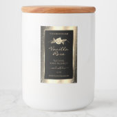 Étiquette Pour Bocaux Parties scintillant or glamour Floral Black Produi (Devant)