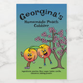 Étiquette Pour Bocaux Peach Pals Drôle Cartoon Jam Pie et plus (Étiquettes simples)