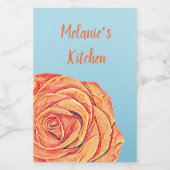 Étiquette Pour Bocaux Peachy Tangerine Rose (Étiquettes simples)